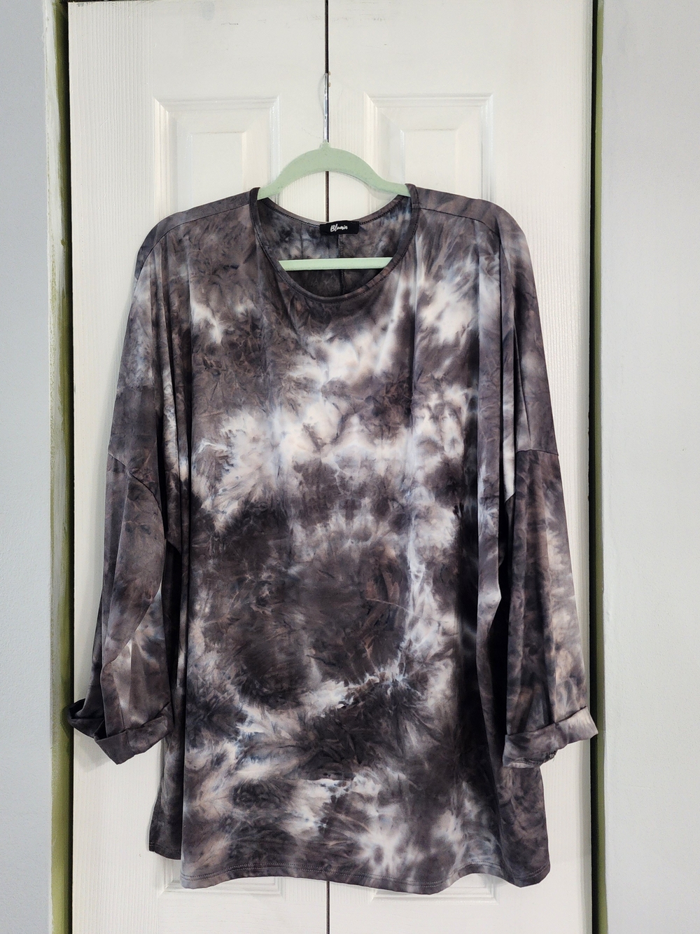 3XL Multi Color Grey Tie-Dye Top with Soft Stretch